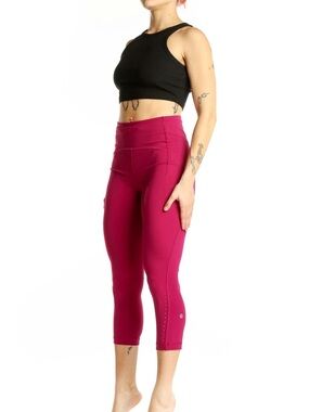 Lululemon High-Waisted Fuchsia magenta Pilates Crop Leggings bright vibrant alo